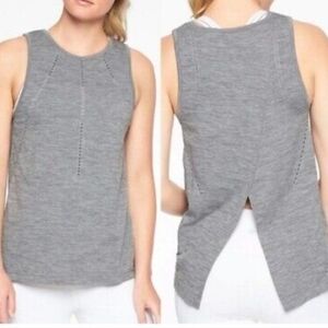 Athleta NWOT Gray Tank Top Split Back Size Small